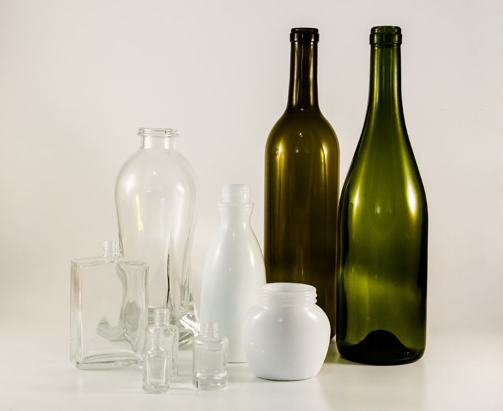 GLASS AND OPAL BOTTLES AND CONTAINERS
